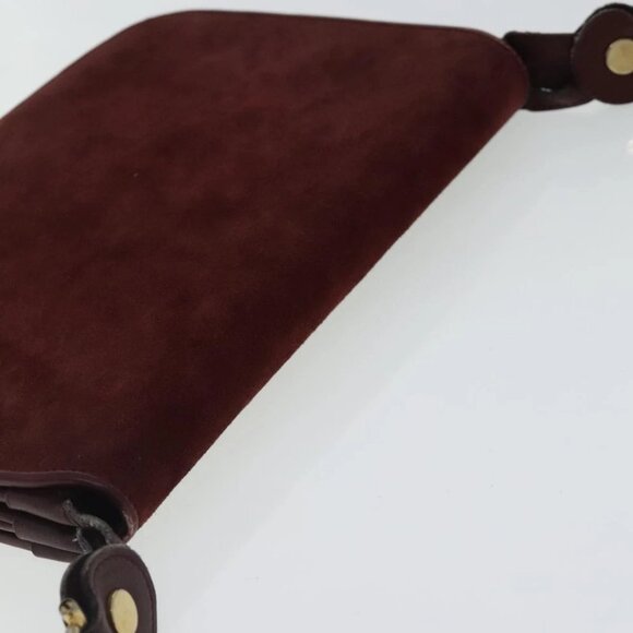 CARTIER Shoulder Bag Suede Red Gold Auth bs19206 - Picture 15 of 16